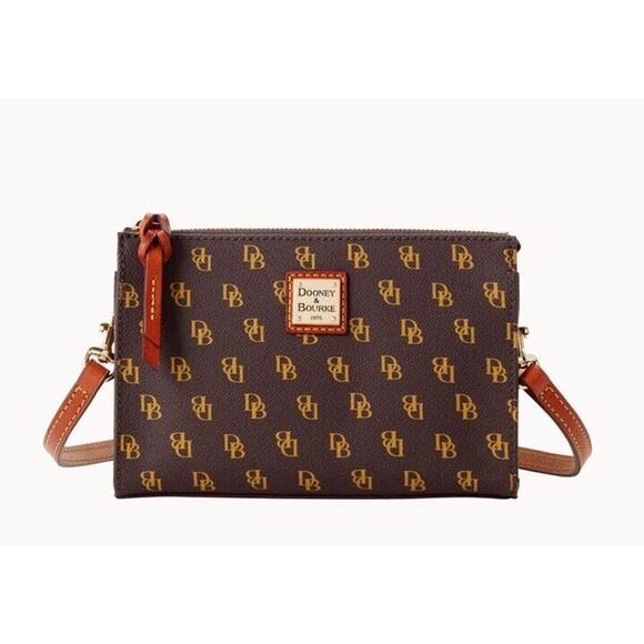 Dooney & Bourke Gretta Janine Crossbody Bag SOLD OUT Brown Coated Old Money - Picture 1 of 16